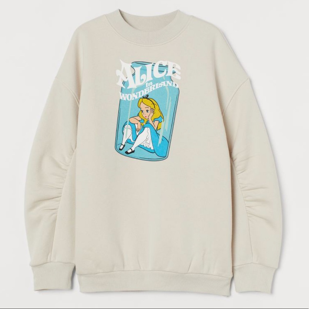 H&M GATHERED SLEEVE SWEATSHIRT